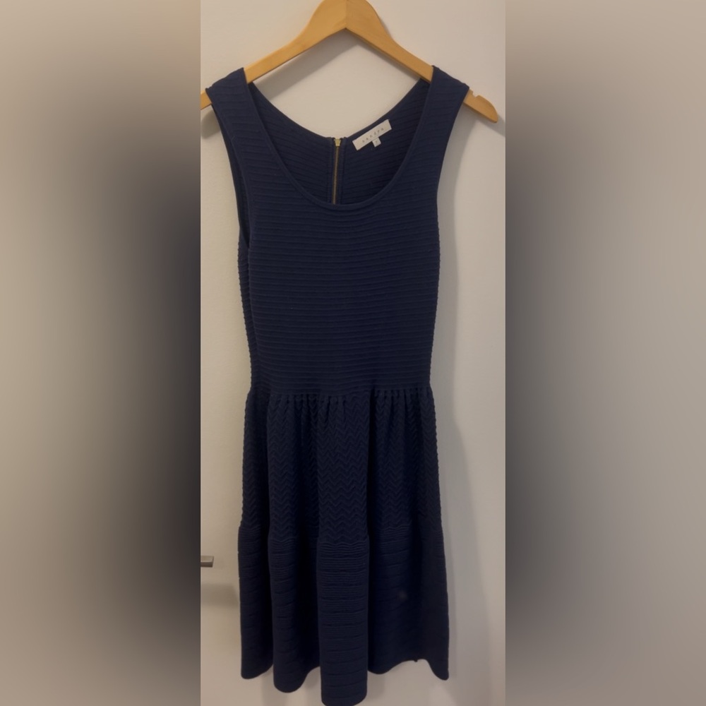 Sandro size 2 navy sleeveless knit dress circa 2014